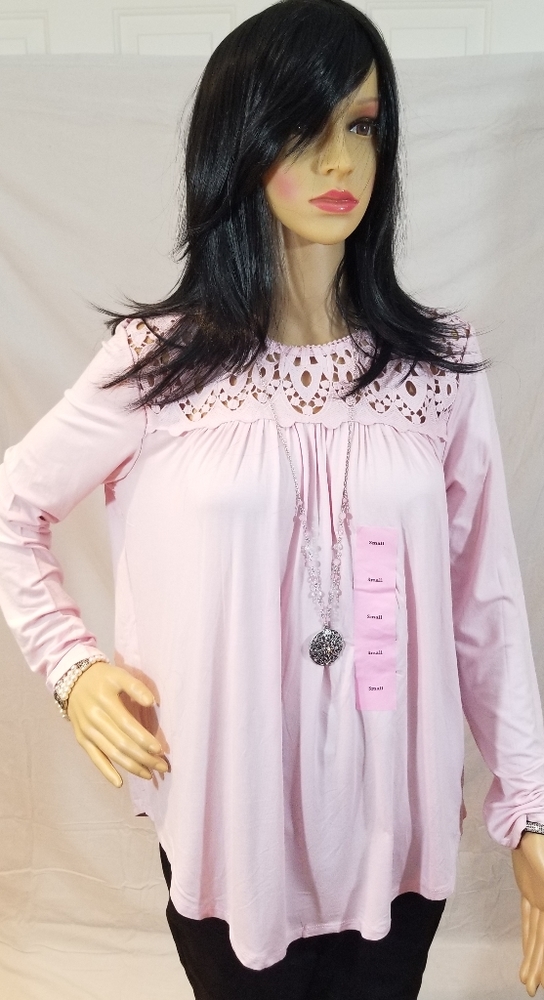 Philosophy Womens L/S Crochet Top